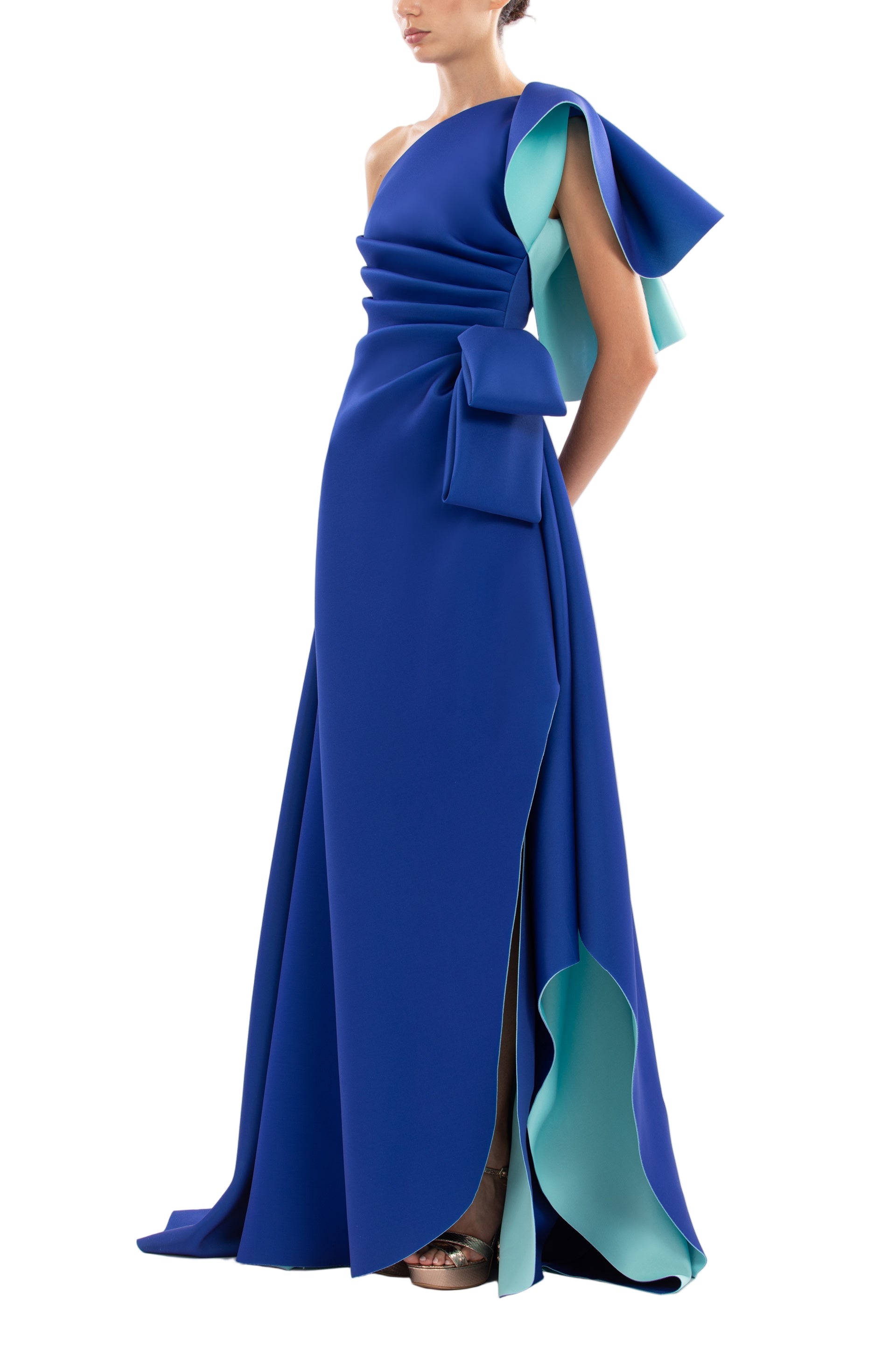 DOUBLE FACED SCUBA LONG DRESS