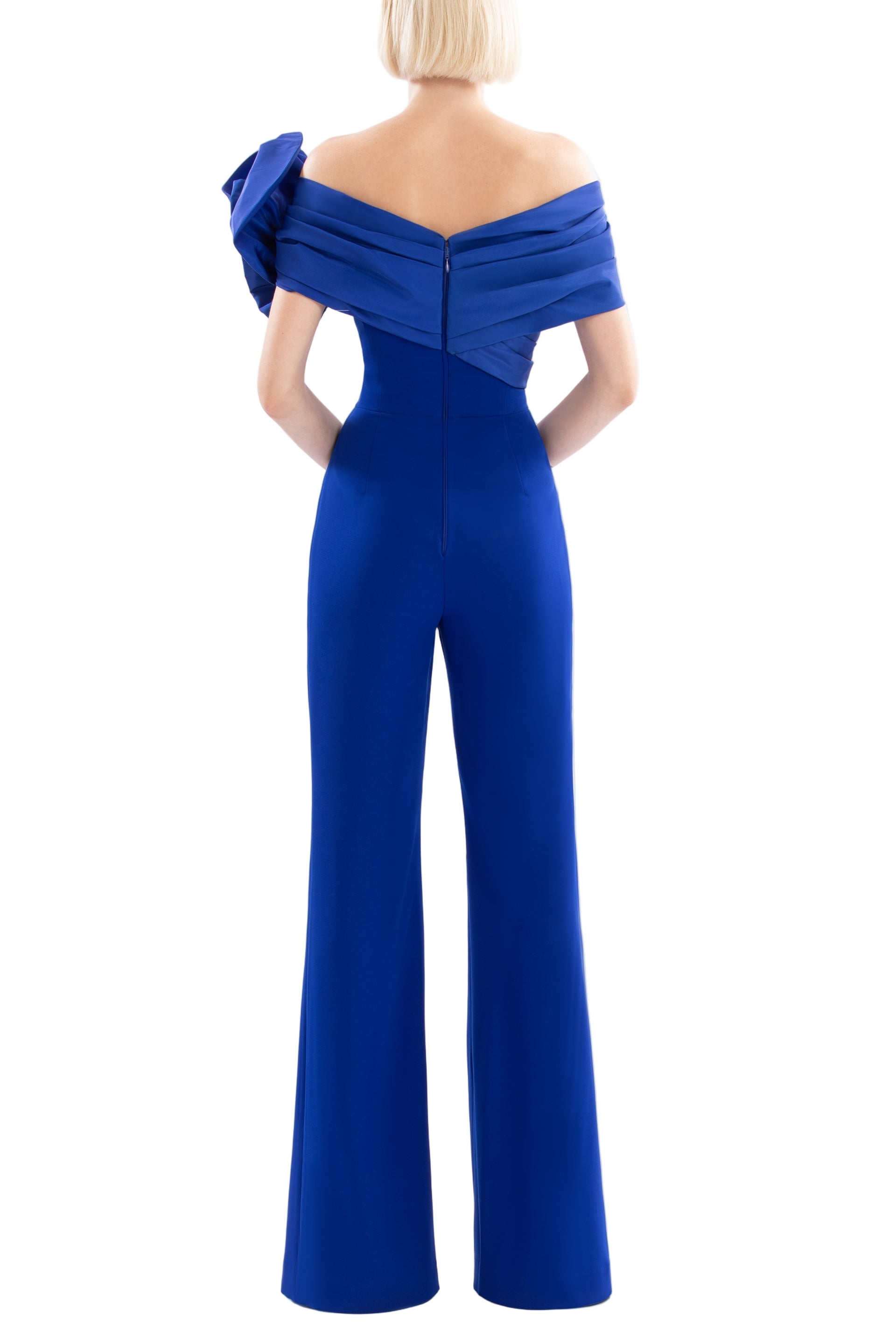 DRAPED BOW JUMPSUIT