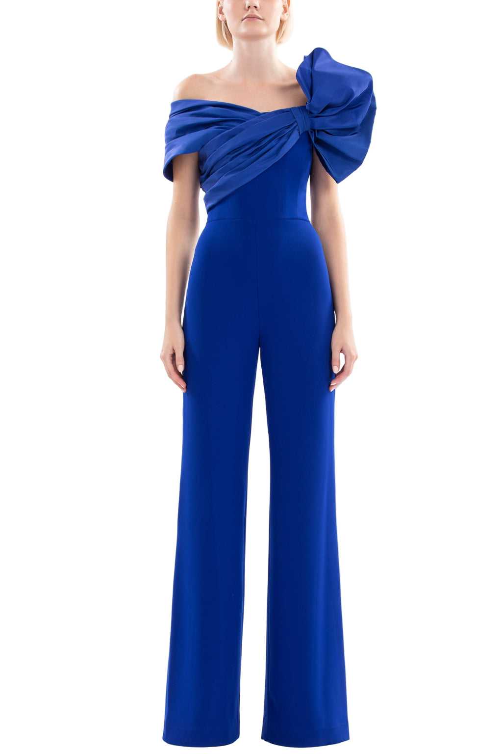 DRAPED BOW JUMPSUIT