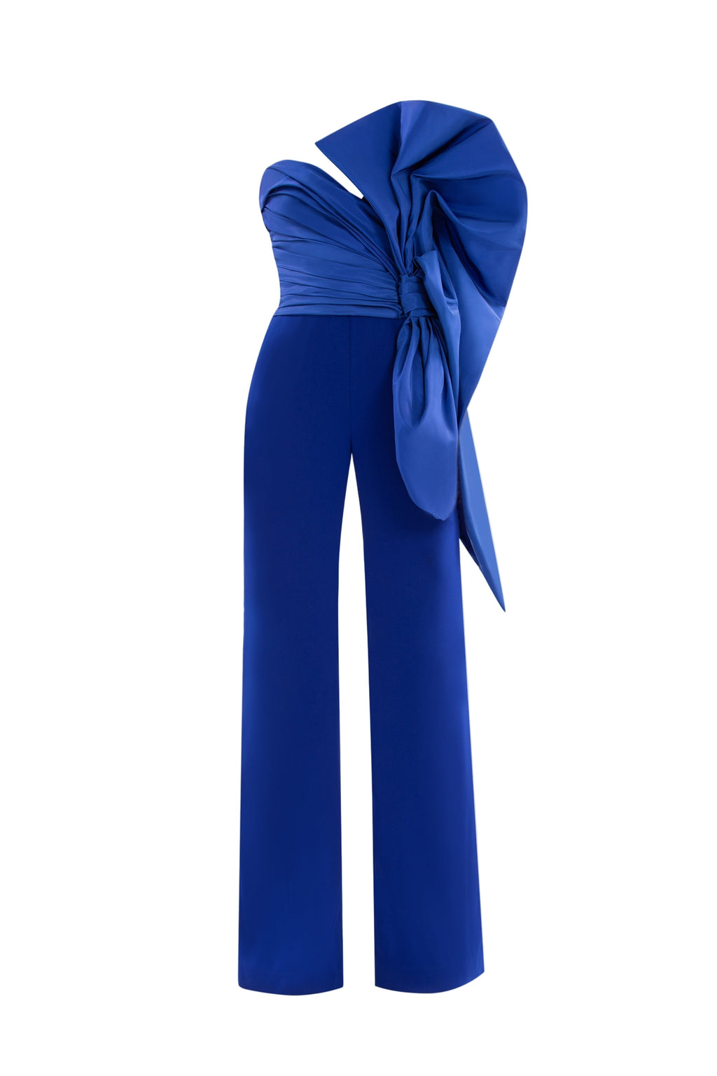 JUMPSUIT WITH VOLUMINOUS TAFFETA BOW
