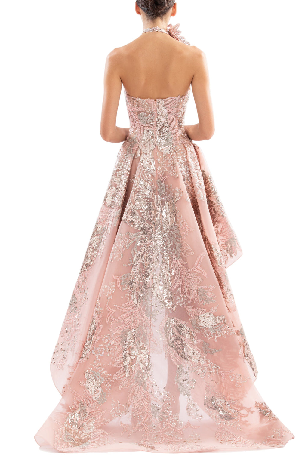 EMBROIDERED HIGH-LOW DRESS