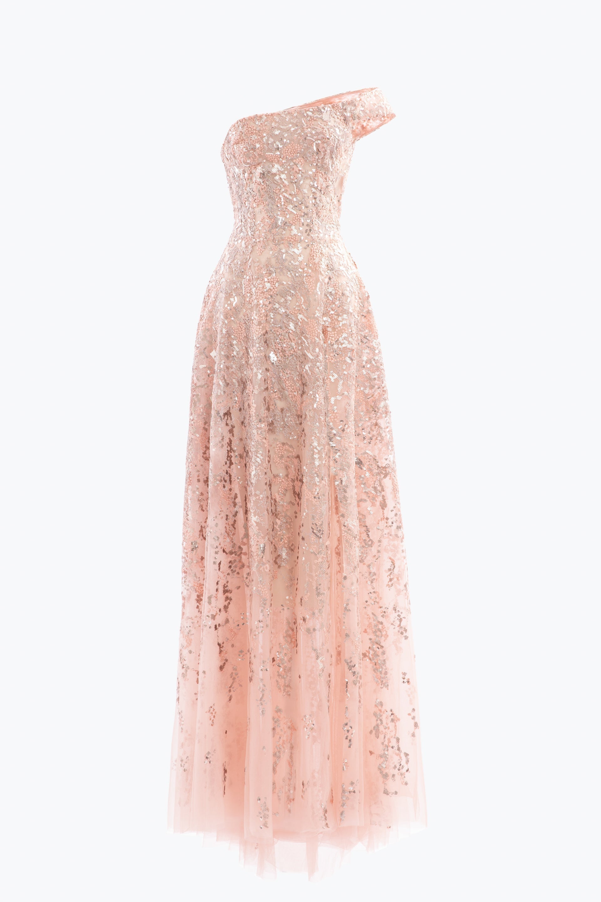 OFF-SHOULDER LONG EMBROIDERED DRESS
