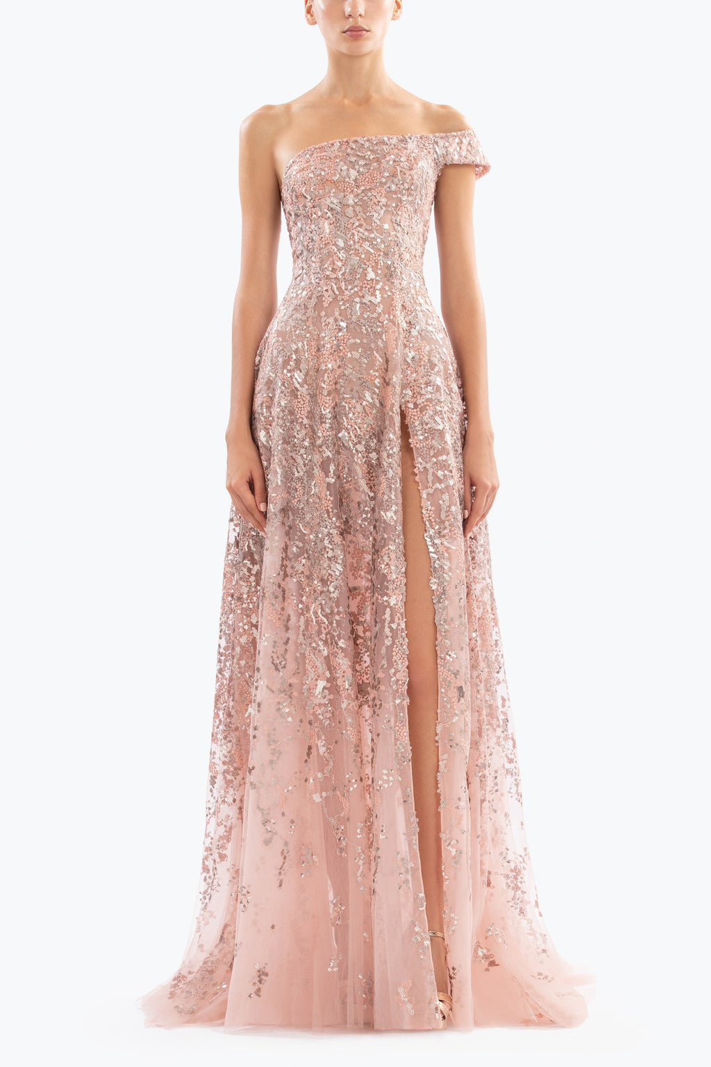OFF-SHOULDER LONG EMBROIDERED DRESS