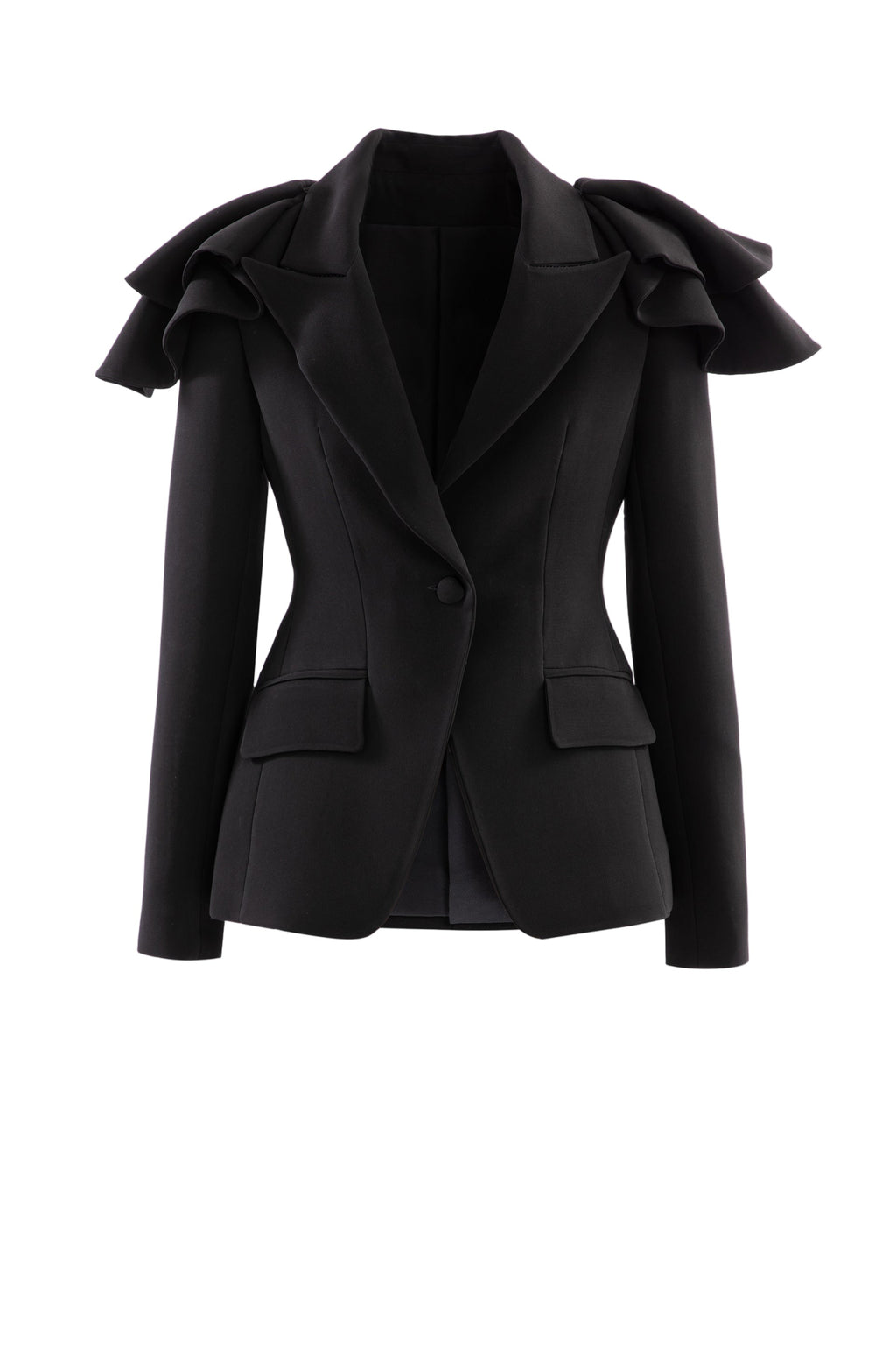RUFFLED TAILORED JACKET