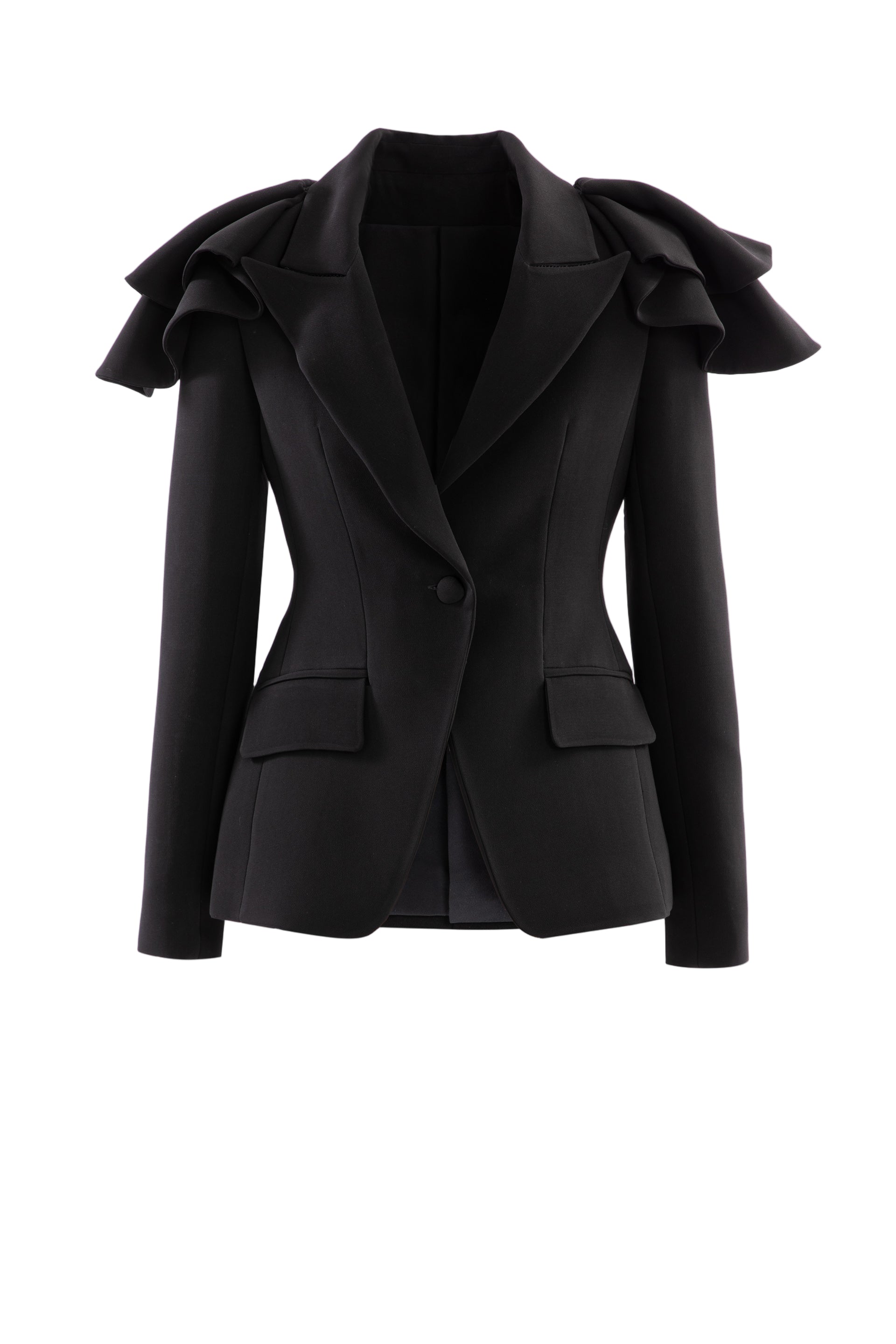 RUFFLED TAILORED JACKET