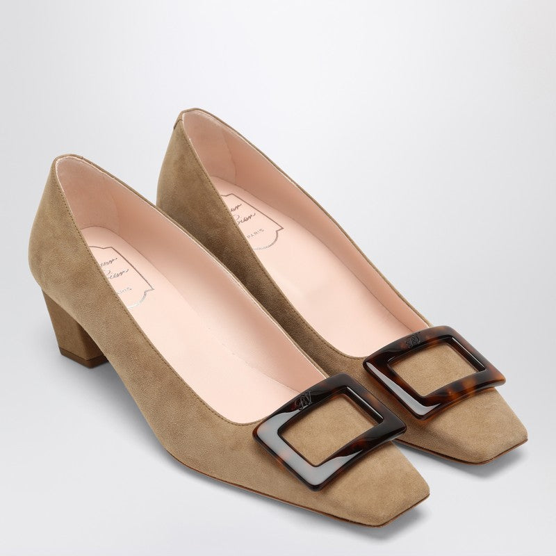 Belle Vivier tobacco suede Décolletté