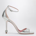 Silver Sandal With Jewelled Heel