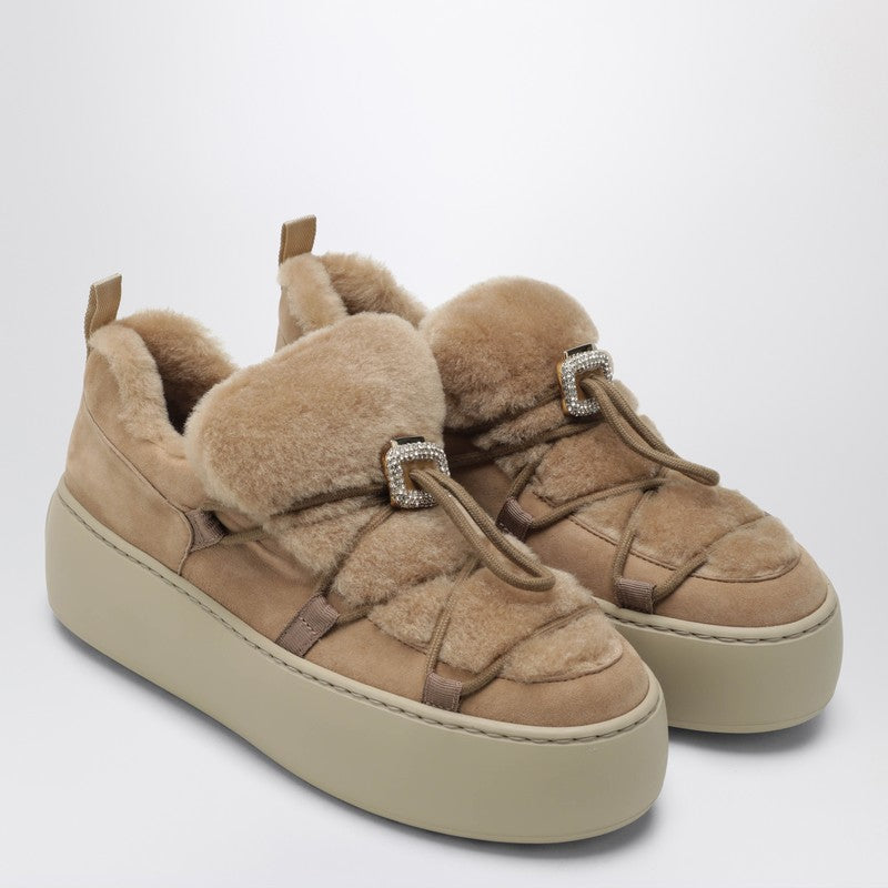 Brown Viv'' Up suede sneaker