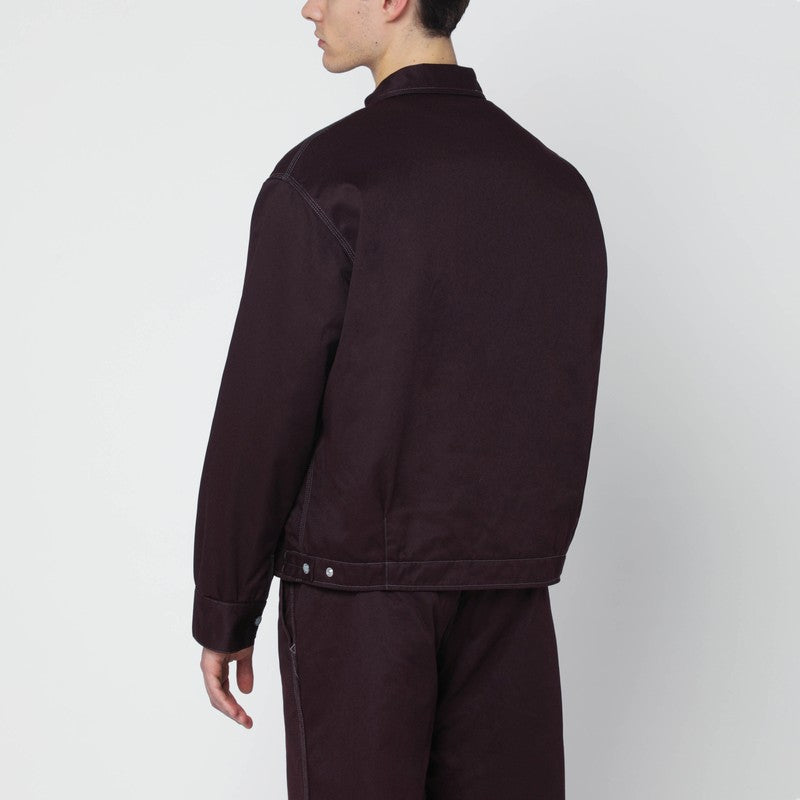 Burgundy zip shirt jacket