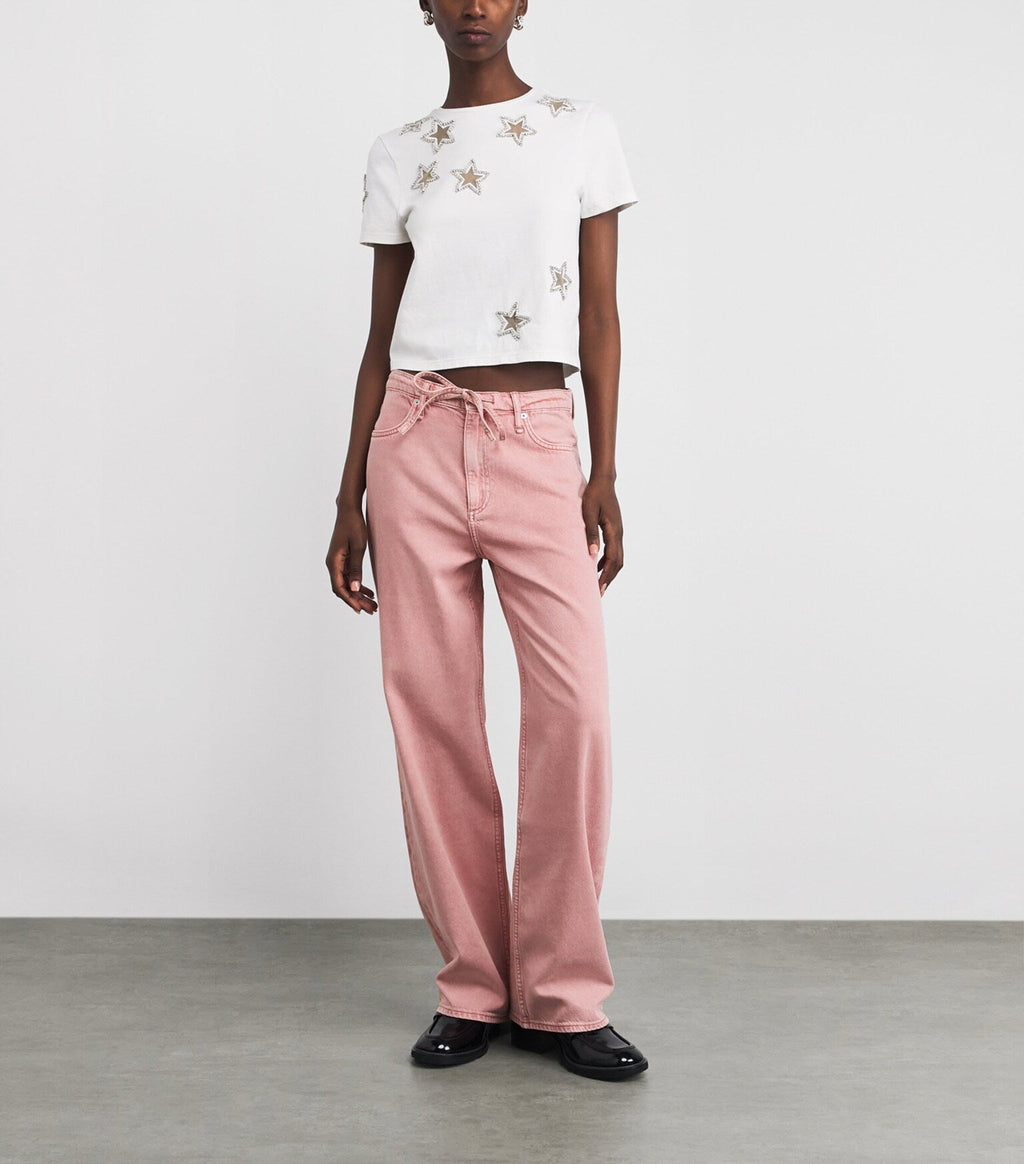 Rag & Bone Featherweight Phoebe Drawstring Wide in Raspberry