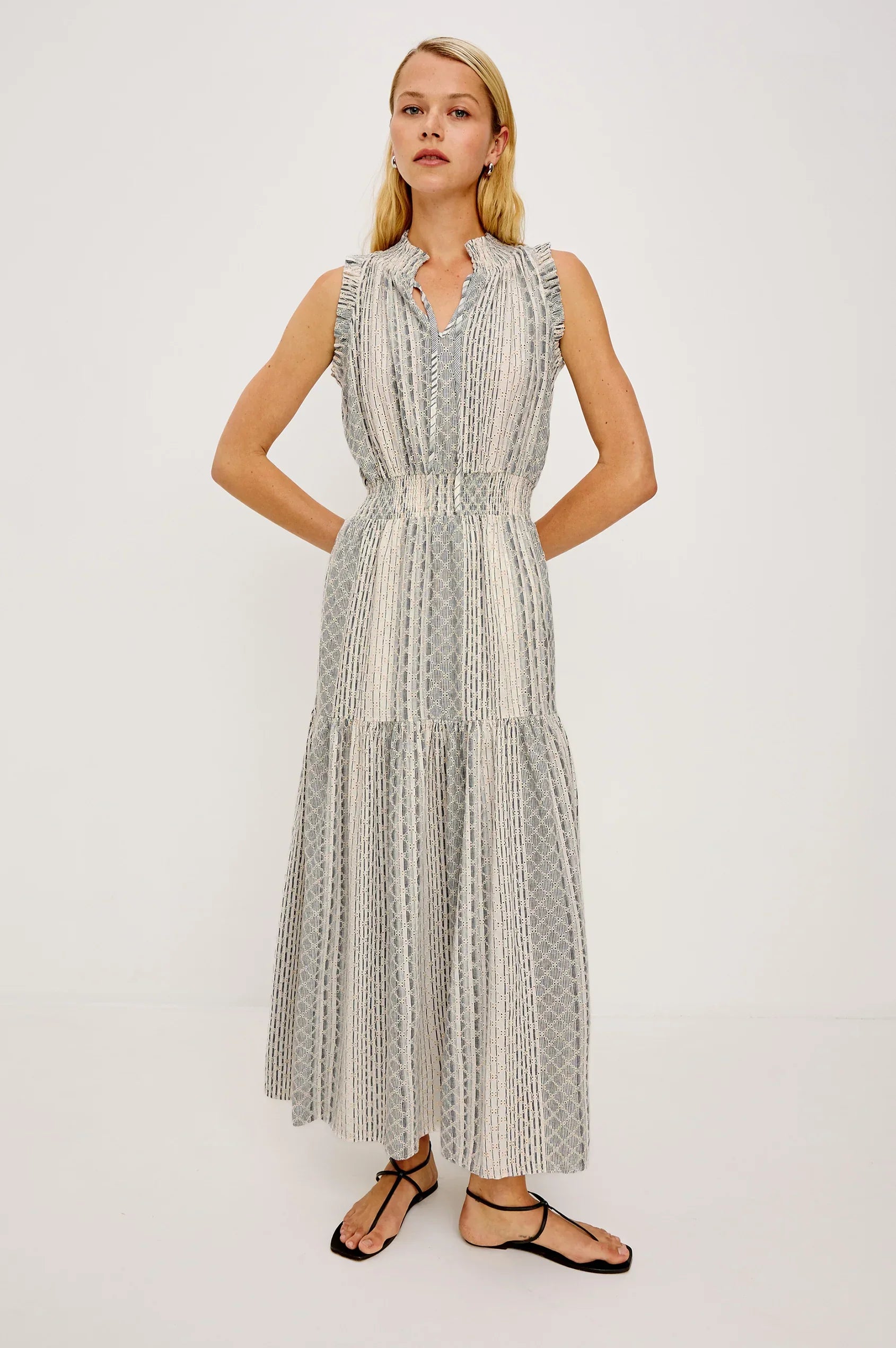 Rails Alessi Striped Eyelet Dress