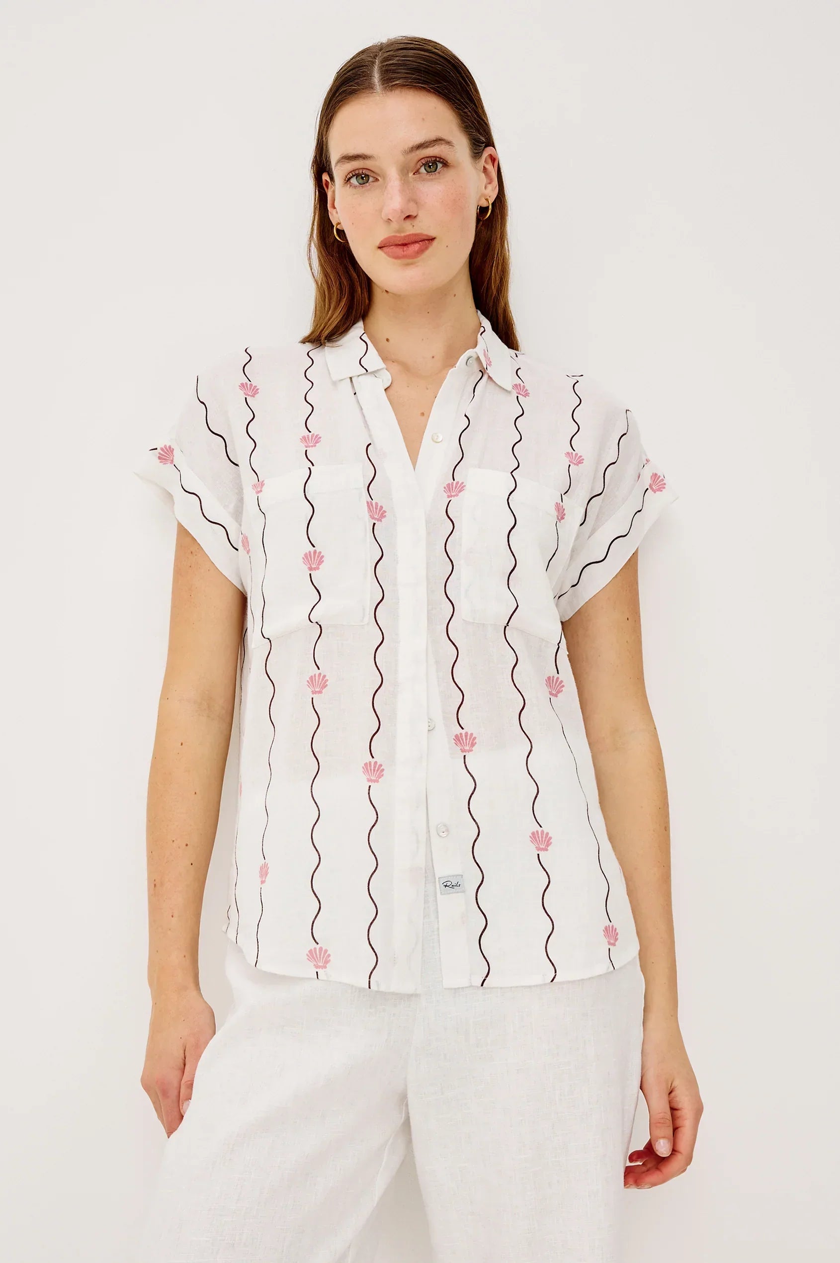 Rails Cito Top in Striped Seashells