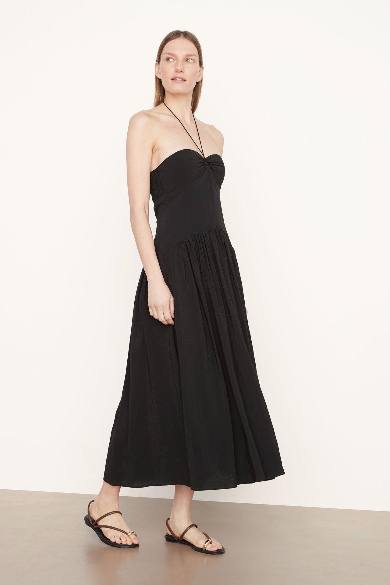 Vince Ruched Halter Dress