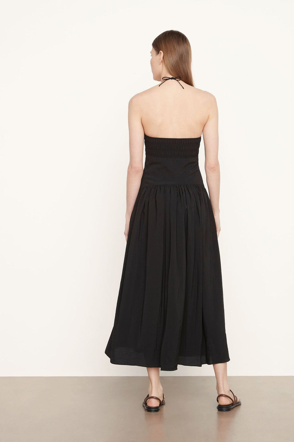 Vince Ruched Halter Dress