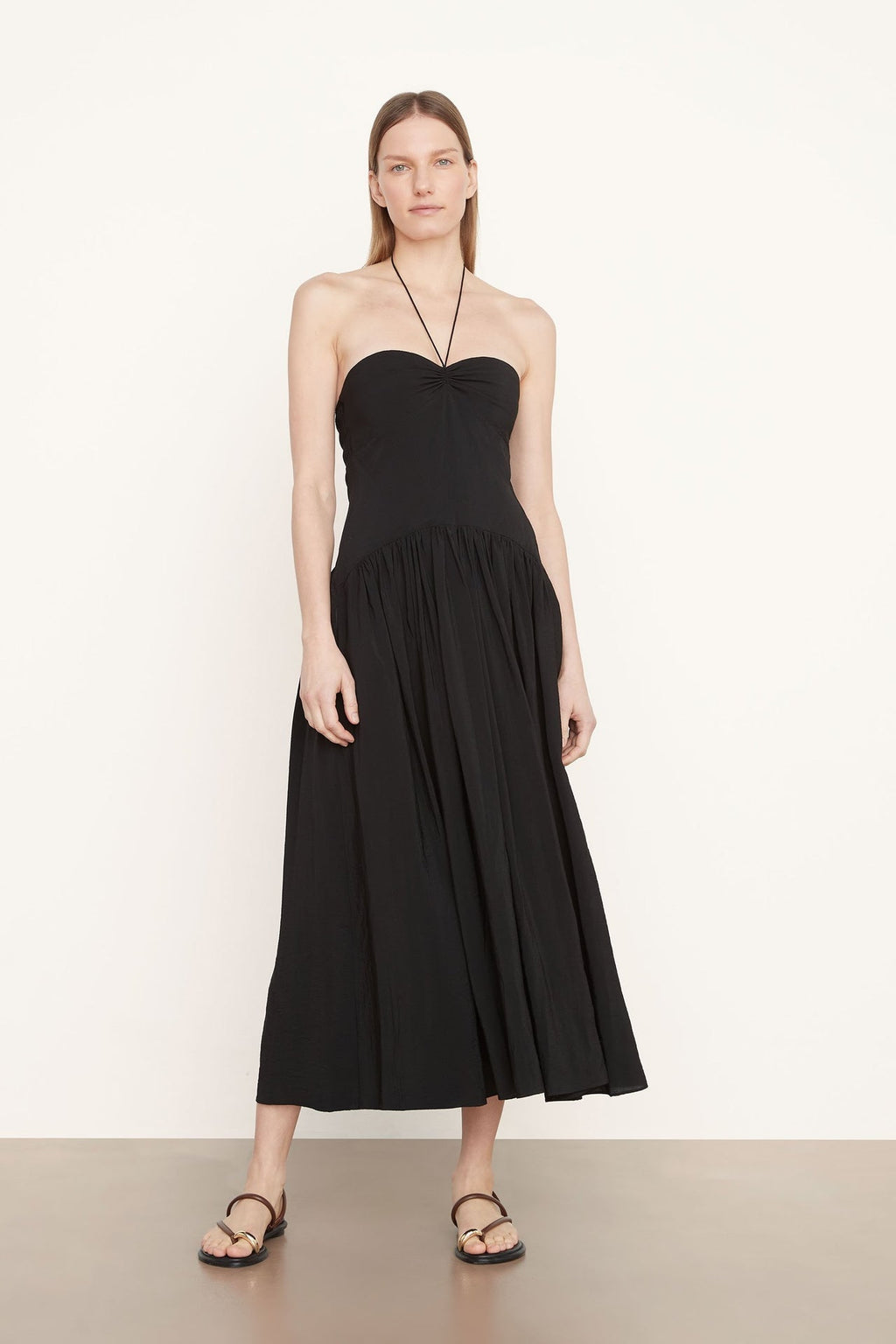 Vince Ruched Halter Dress