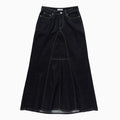 Long Denim Skirt Dark Blue