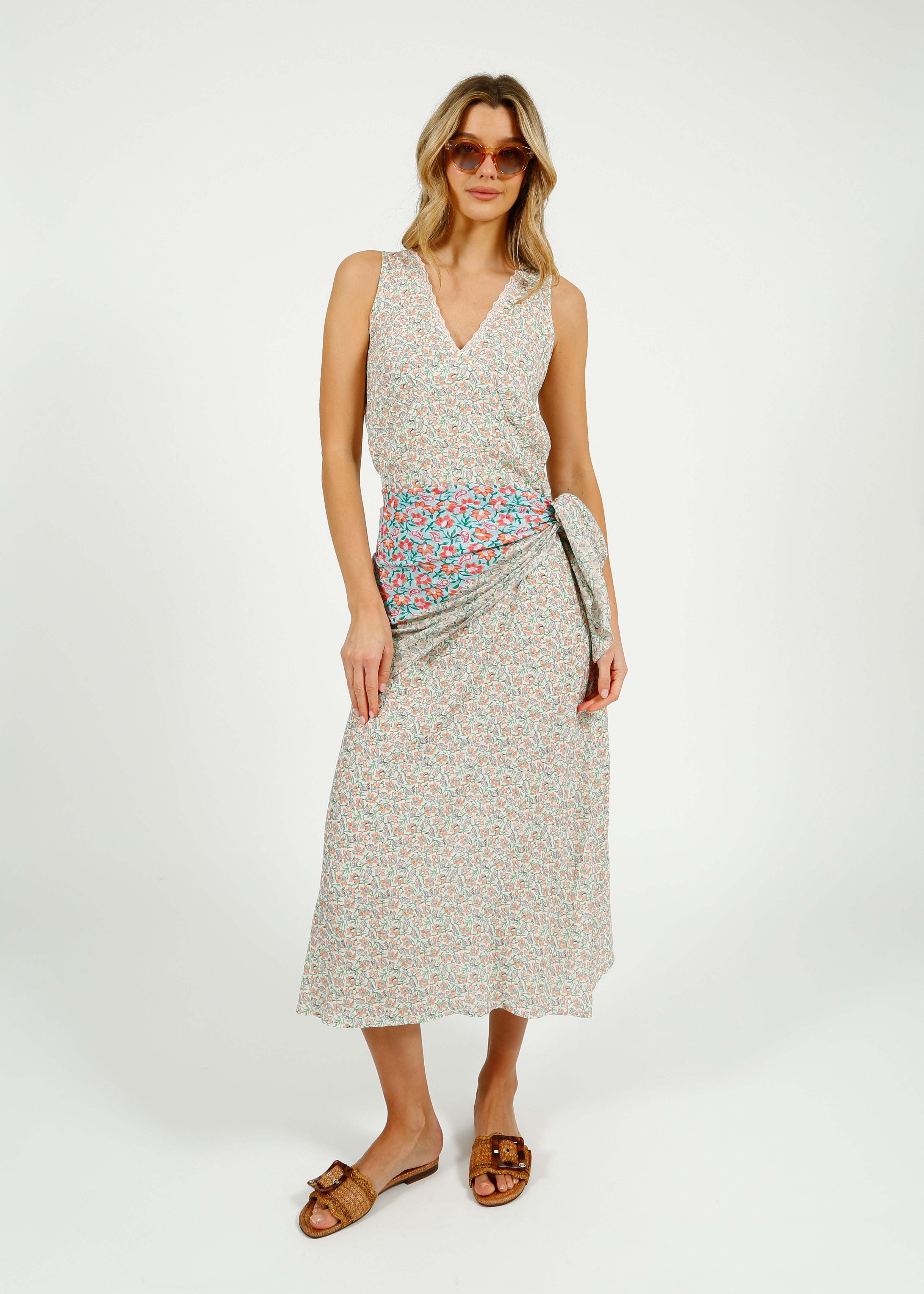 Primrose Park Mel Dress in Block Print Cream