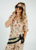 Primrose Park Mia Resort Shirt in Maxi Palm Cream