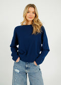 PARK Cashmere Boyfriend Jumper in Navy