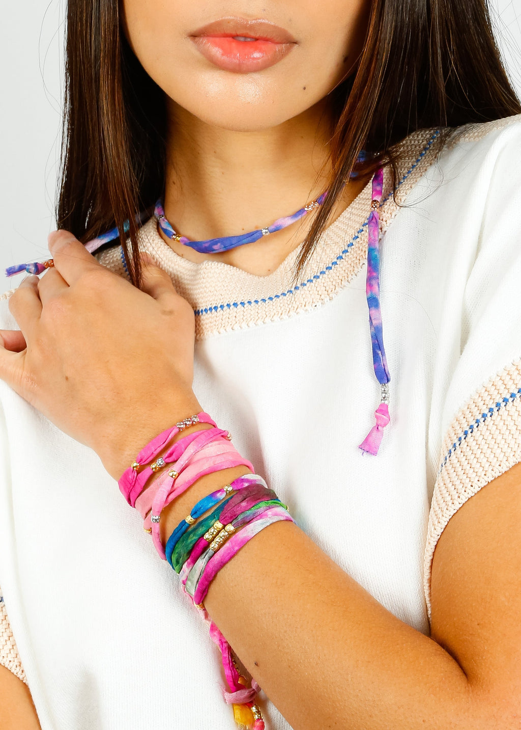 Victoria Leivissa Sari Link Bracelet in Pink