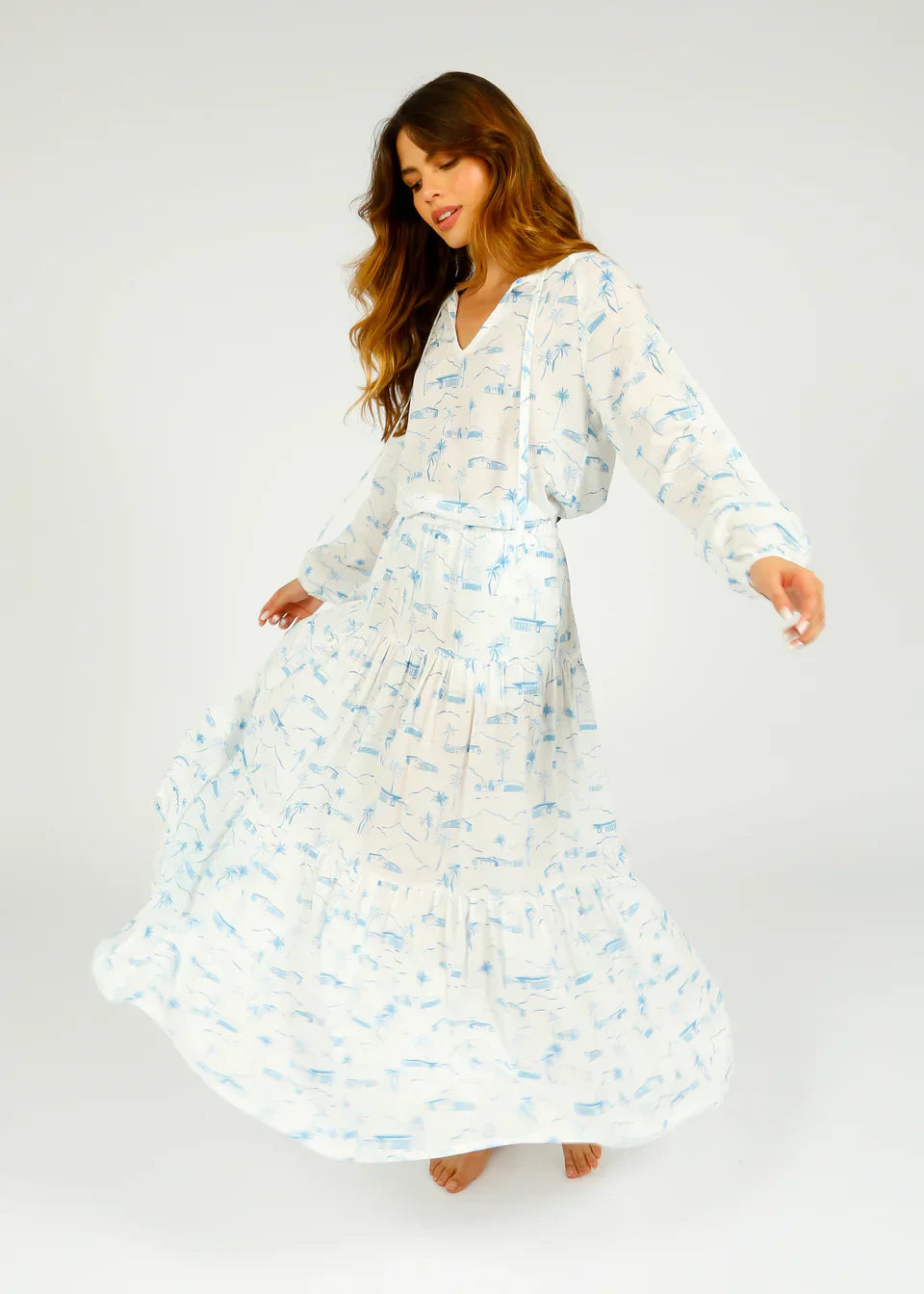 Primrose Park Ava Skirt in Landscapes White