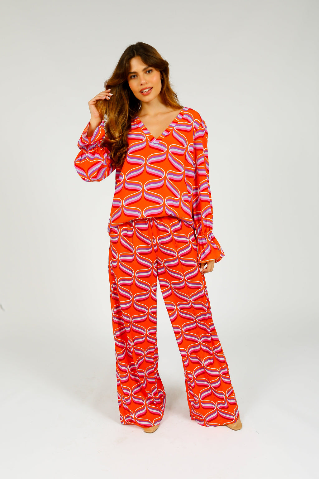 Primrose Park Kylie Trousers in Ribbon Orange
