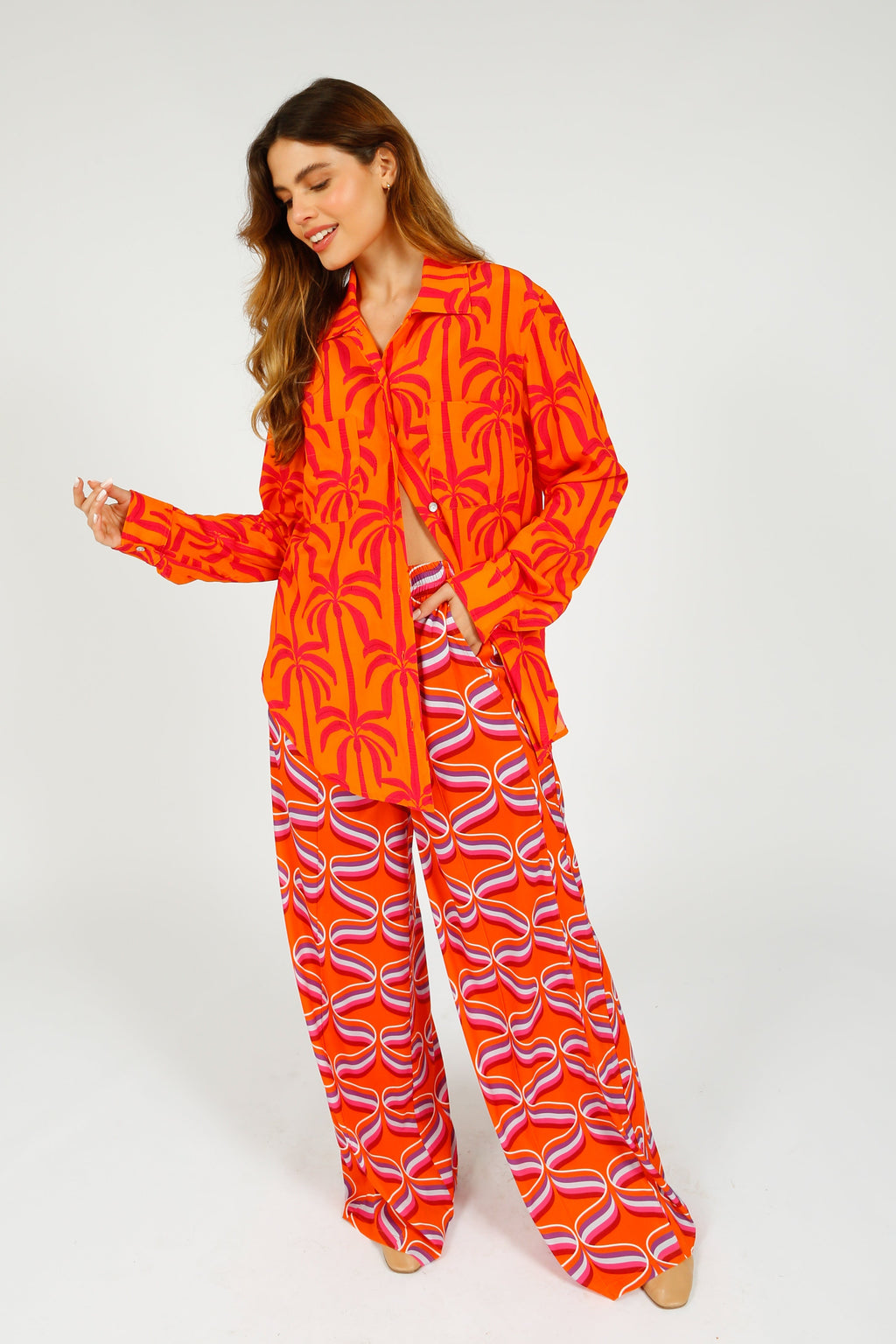 Primrose Park Kylie Trousers in Ribbon Orange