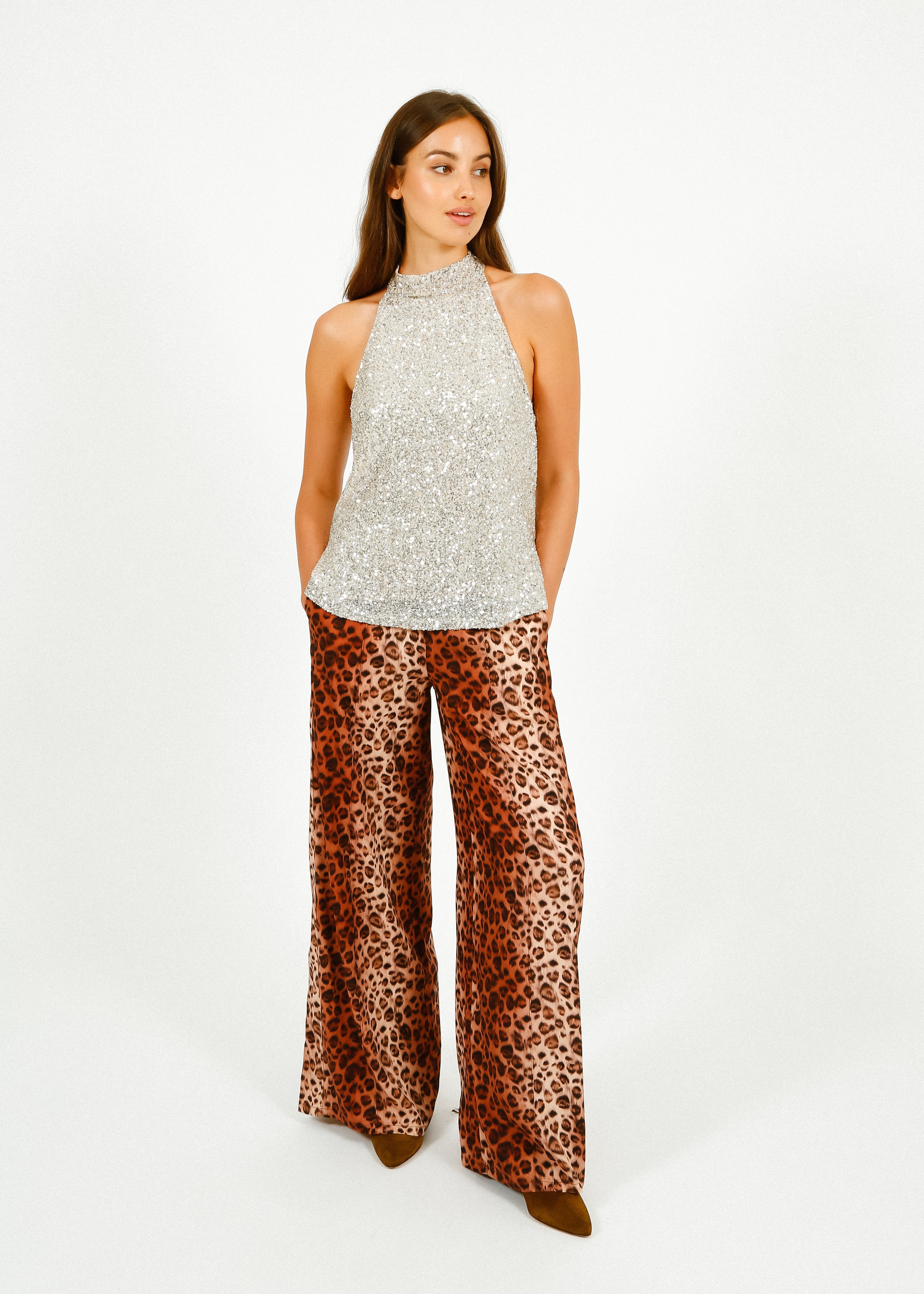 Primrose Park Frida Top in Silver Sequin