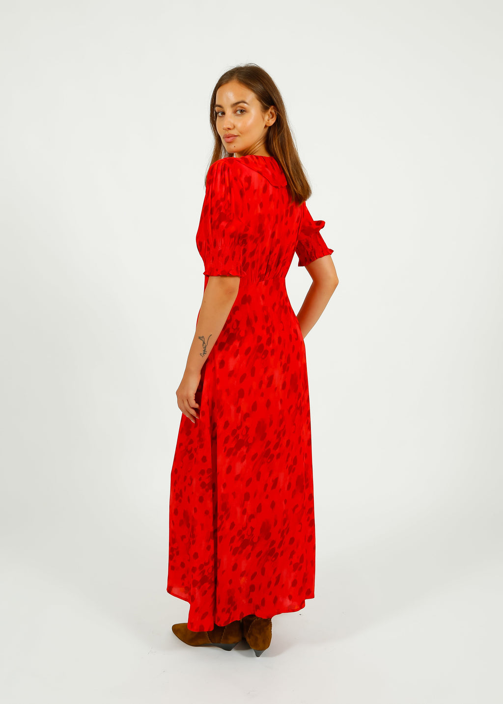 Primrose Park Dolly Dress in Brushwork Red
