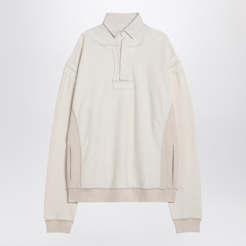 Distressed-effect ecru sweatshirt
