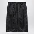Blue skirt with satin side panels
