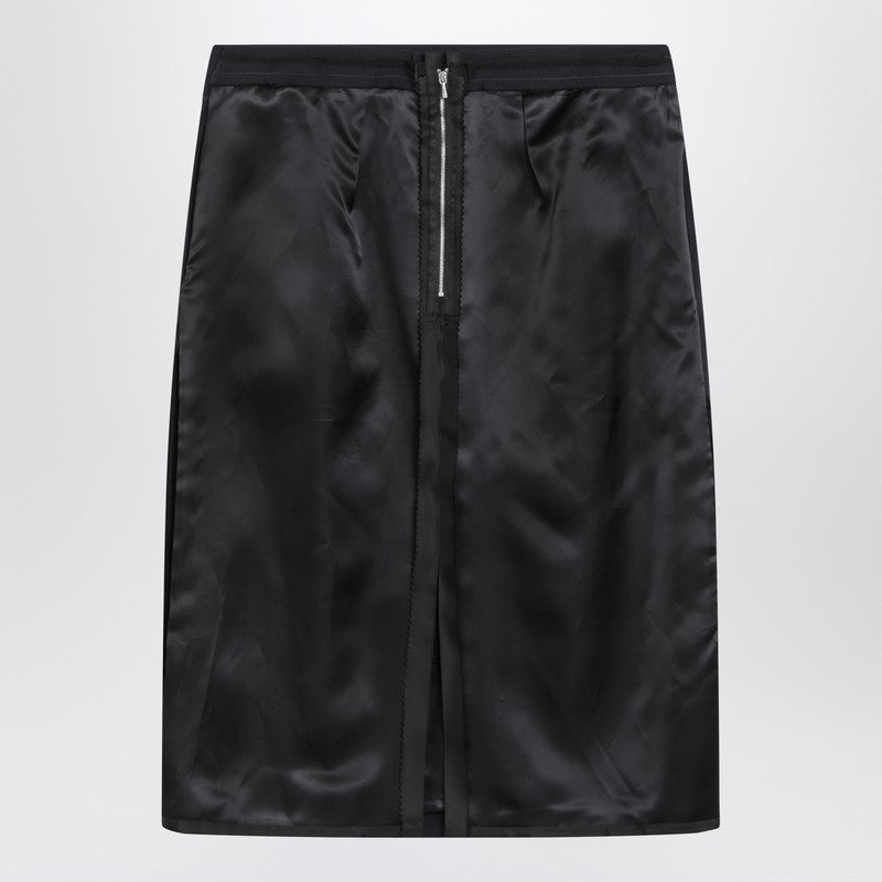 Blue skirt with satin side panels