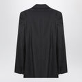 Black wool-blend jacket with gloves