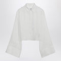 White shirt with all-over logo graphic