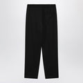 Black wool-blend trousers