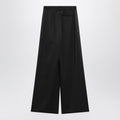 Black satin palazzo pants