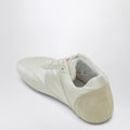Factory sneaker in white satin