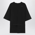 Black wool-blend mini dress