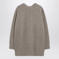 Oversized beige ribbed sweater