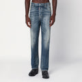 Faded blue jeans