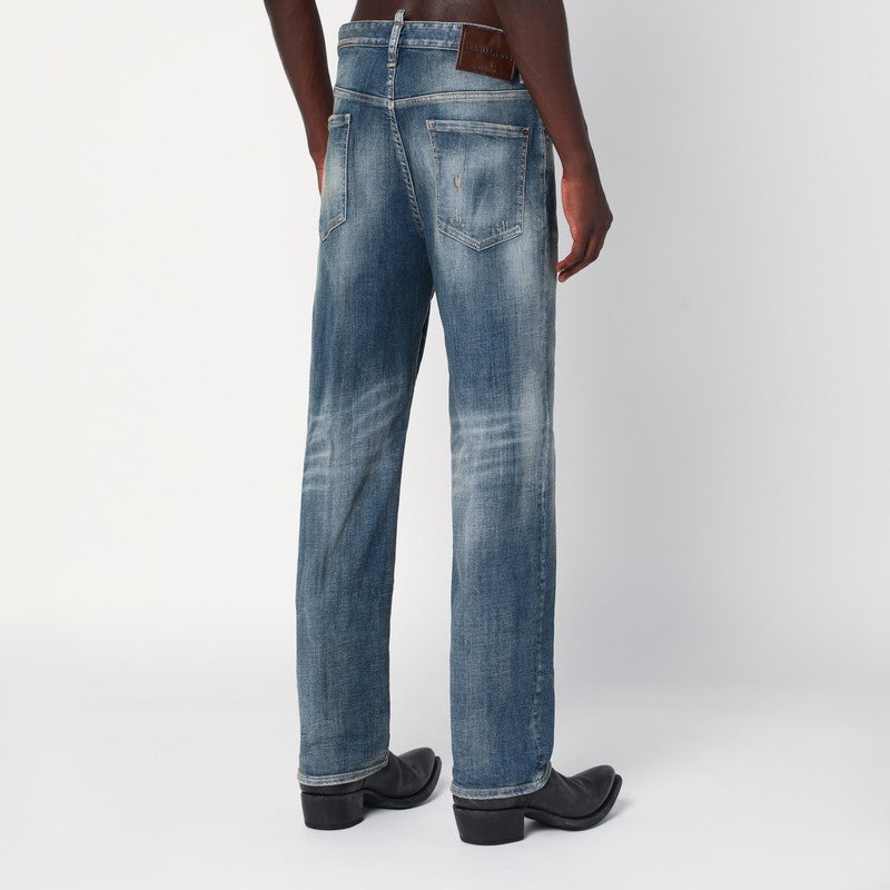 Faded blue jeans
