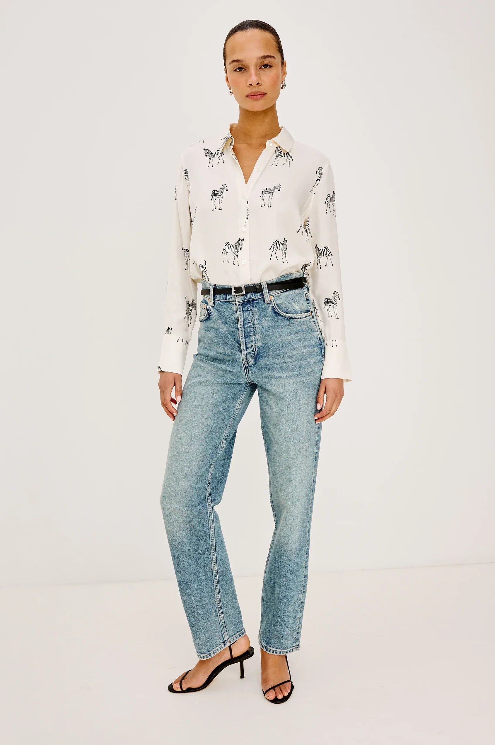 Rails Saige Shirt in Ivory Zebra