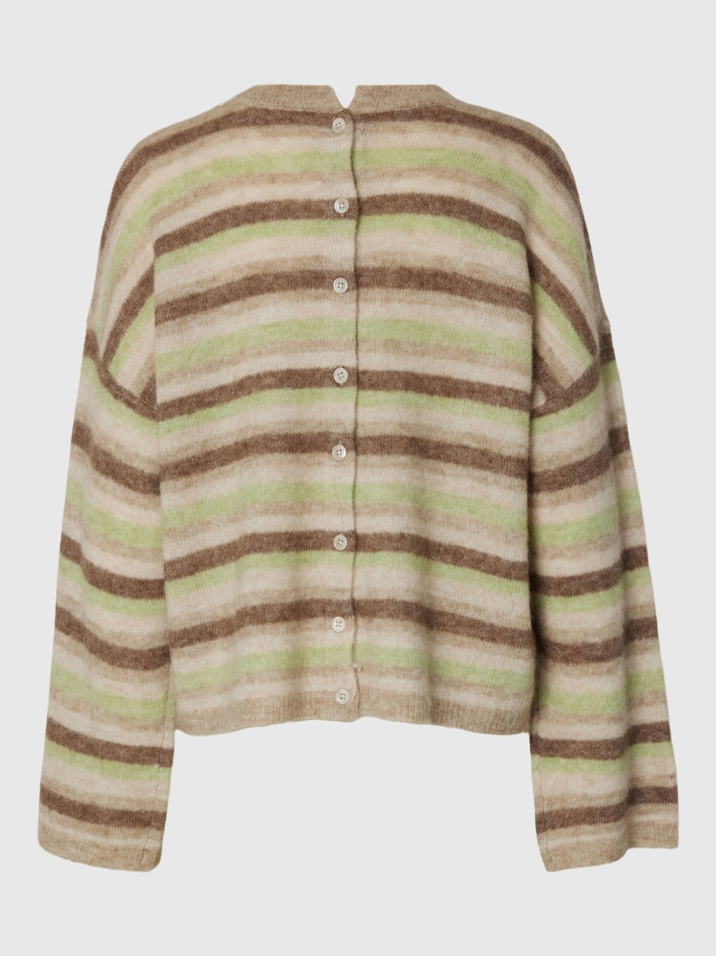 SELECTED Lulu Stripe Knit in Pure Cashmere, Birch, Lint