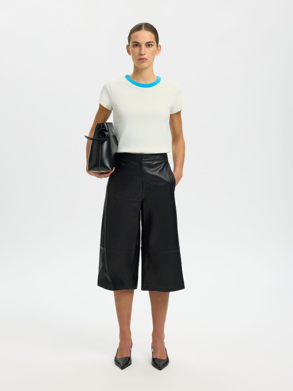 SELECTED Milly SS Tee in Malibu Blue, Egret