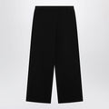 Black wide-leg jersey trousers
