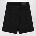 Black wool-blend cargo bermuda shorts