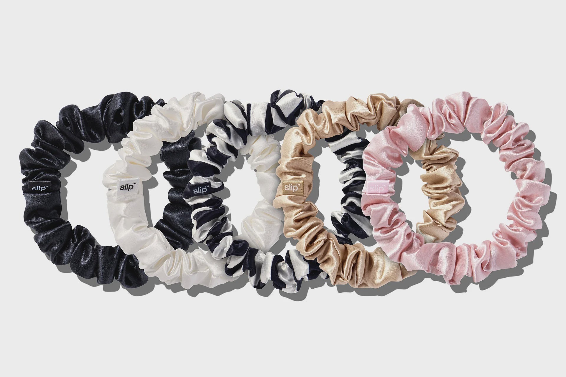 SLIP Midi Scrunchies Set of 5 in Multi