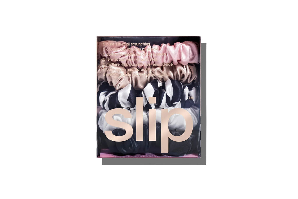 SLIP Midi Scrunchies Set of 5 in Multi