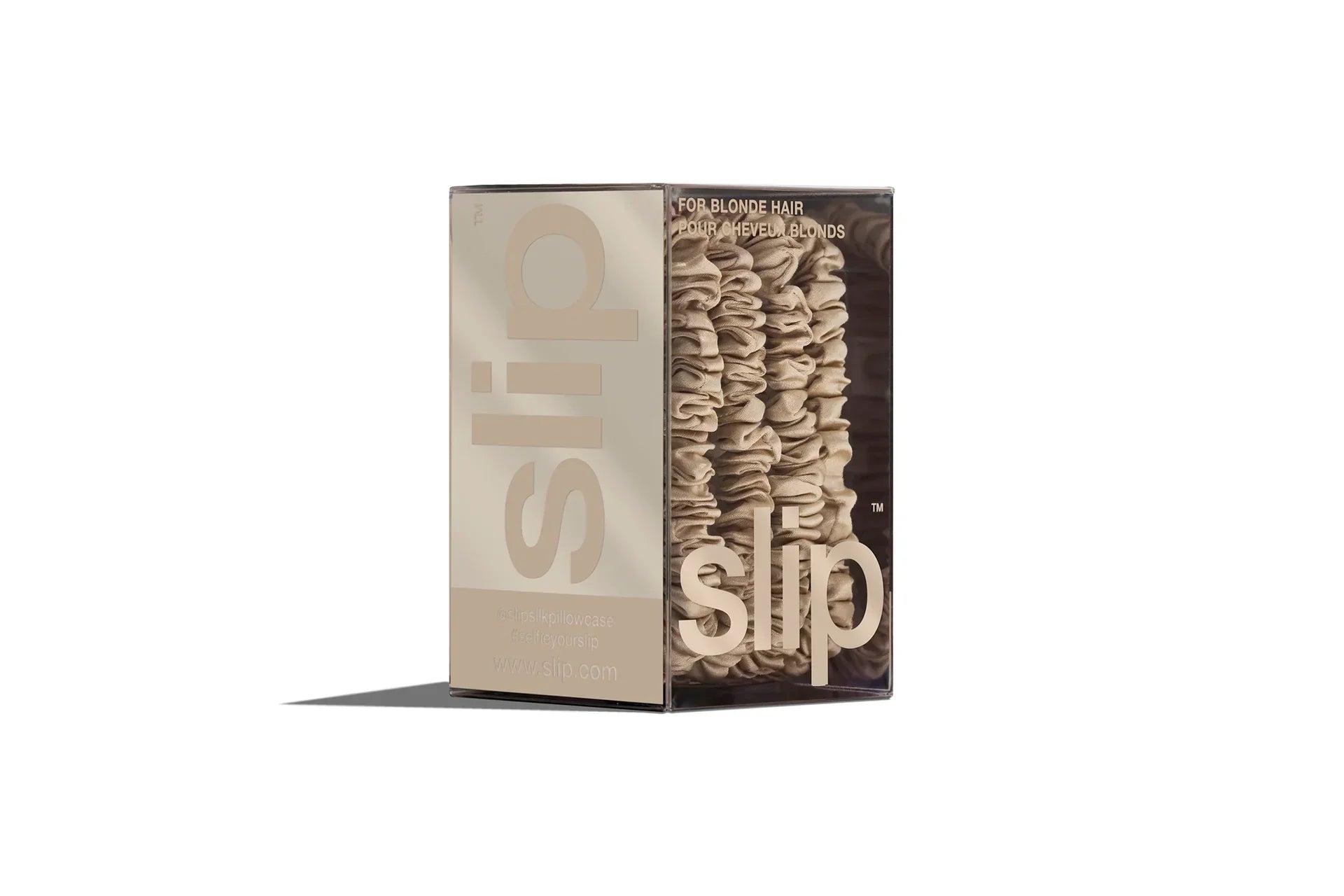SLIP Back to Basics Pure Silk Skinny Scrunchies in Blonde