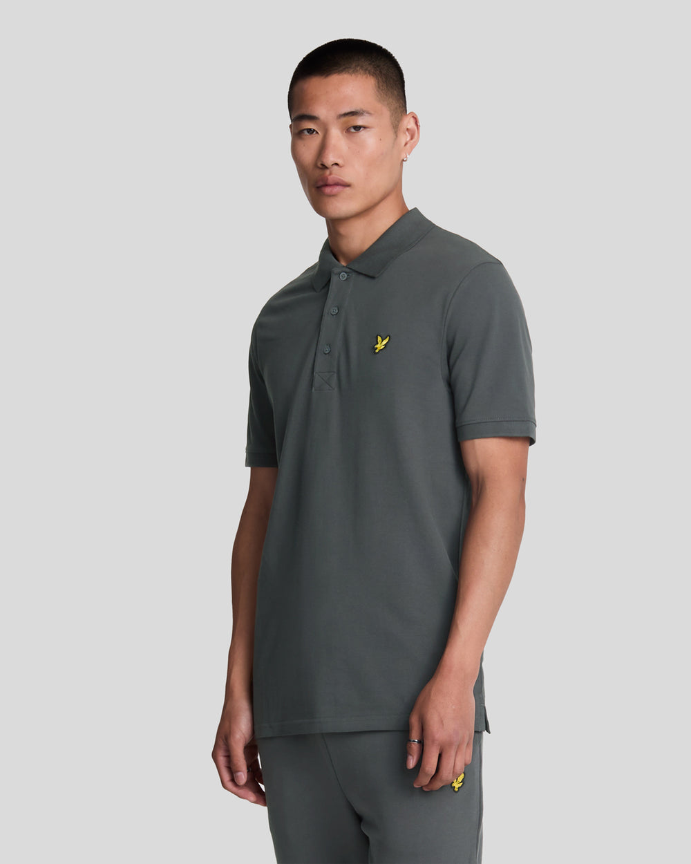 Lyle & Scott Mens Cotton Polo Shirt | Gunmetal